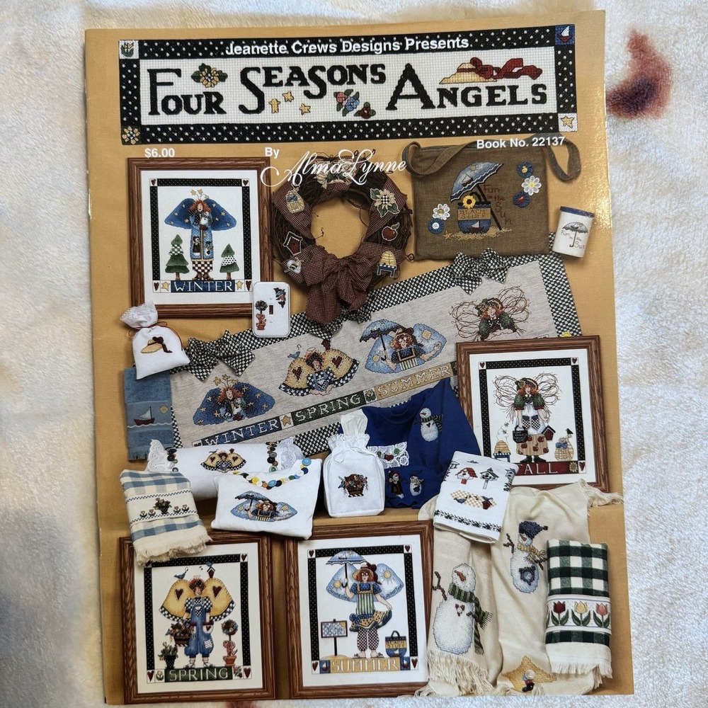 1997 FOUR SEASONS ANGELS Counted Cross Stitch Vintage Booklet